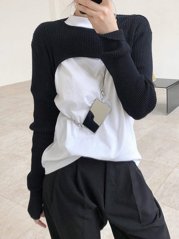 xakxx Original Solid Knitwear Short Tops