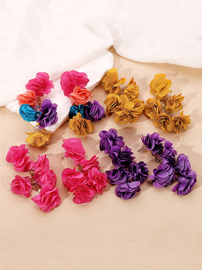 xakxx Flower Shape Drop Earrings Earrings Accessories