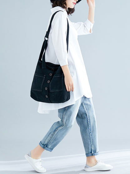 xakxx Original Irregularity Solid Blouses&Shirts