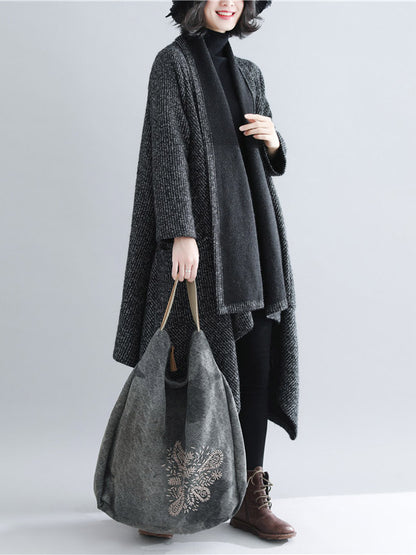 xakxx Thicken Gray Long Sleeve Coat Outerwear