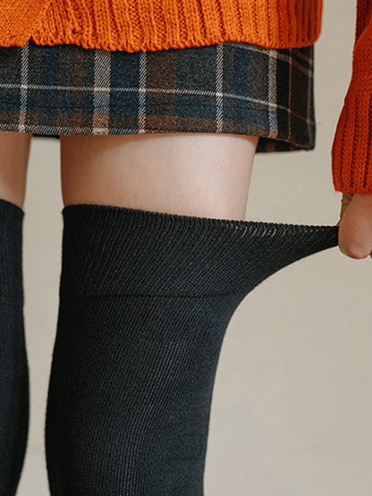 xakxx Casual Skinny Leg Solid Color Stockings Accessories