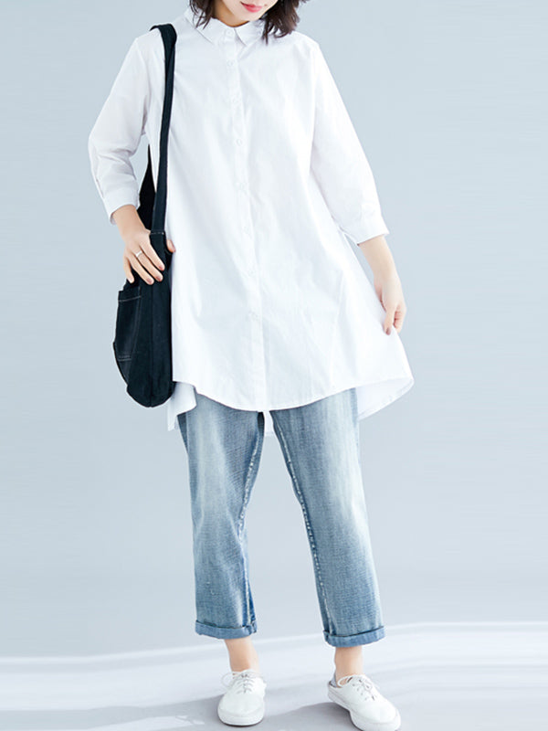 xakxx Original Irregularity Solid Blouses&Shirts