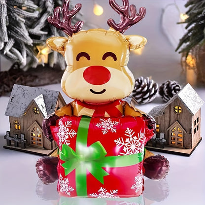 2pcs 37" Inflatable Reindeer Balloons - Perfect for Christmas & Holiday Parties, Indoor/Outdoor Decorations