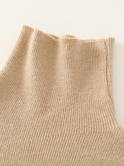 xakxx Simple Skinny Long Sleeves Solid Color High-Neck Pullovers