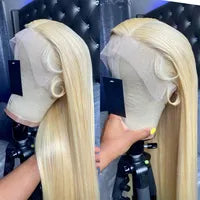40 Inch Colored Brazilian Highlight Lace Front Wigs Straight Simulation Human Hair Wigs Ombre Honey Blonde Lace Frontal Wig For Black Women