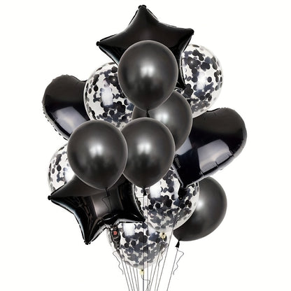 14pcs Rose Golden Balloon Set: Perfect for Weddings, New Year, Christmas, Bridal Showers, Birthdays, And More - Includes 18" Stars, 18" Hearts, 12" Polka Dot Balloons, And 12" Plain Balloons