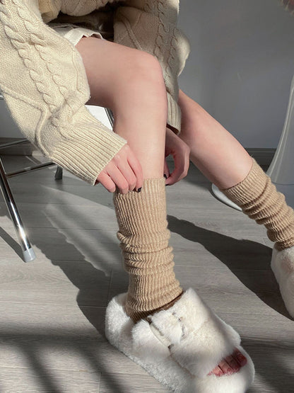 xakxx Casual Solid Color Leg Warmers Accessories