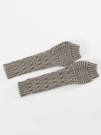 xakxx Solid Color Keep Warm Jacquard Knitted Sleevelet