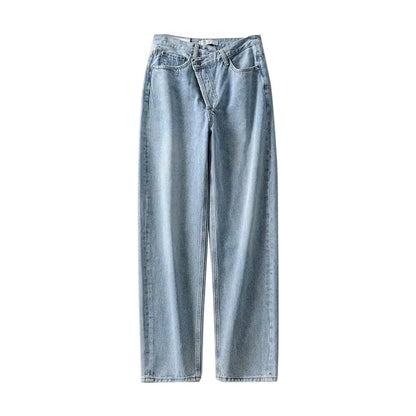 Women's Jeans Mom Baggay High Waist Straight Pants Women  White Black Fashion Casual Loose Undefined Trousers