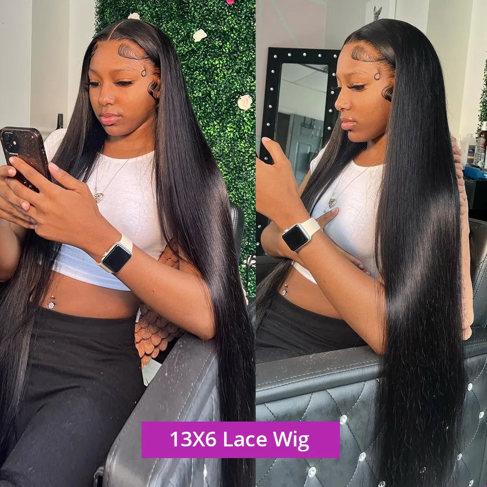13x6 Hd Lace Frontal Wig Human Hair Straight 360 Glueless Full Lace Wigs Pre Plucked 13x4 Transparent Wig on Sale Clearance