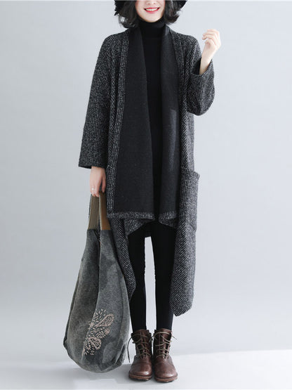 xakxx Thicken Gray Long Sleeve Coat Outerwear