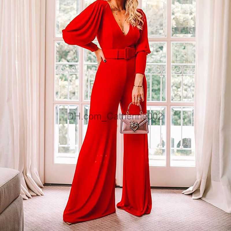 Women's Jumpsuits Rompers Jumpsuit Women Elegant Office Laides Bodysuit Long Sleeve Overalls Sexy Black One Piece Outfit Party Rompers Wed Leg Jumpsuits T231023