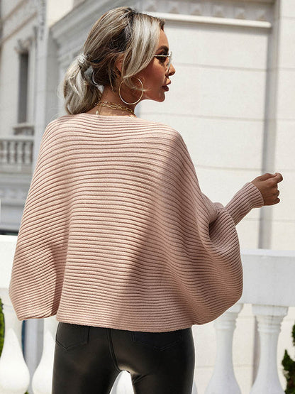 xakxx Casual Loose 6 Colors Off-The-Shoulder Long Sleeves Sweater Top