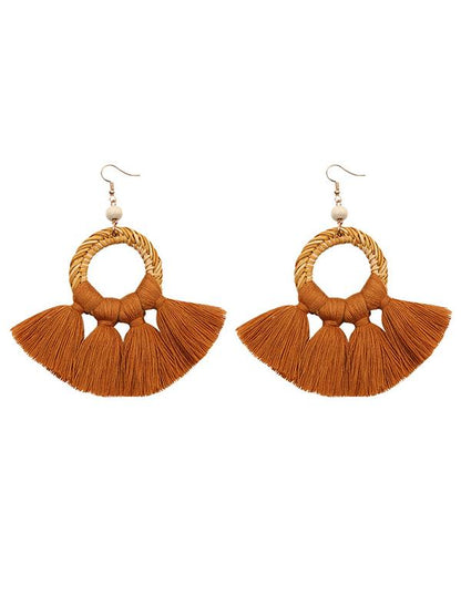 xakxx Tasseled Knitting Bohemia Earrings
