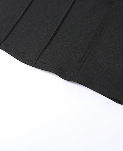 Purpdrank - Office Lady Black Pant Suits Tracksuit Women Strap Corset Crop Tops And High Waist Pants Two Piece Set Urban Outfits
