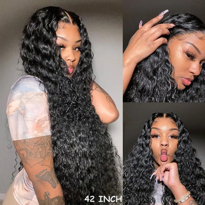 30 Inch Brazilian Loose Deep Wave 360 Lace Front Human Hair Wigs 13x4 Synthetic Curly Wig for Black Women