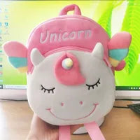 22x20cm Kawaii Unicorn Backpack with Hairball Soft Plush Kindergarten Schoolbags Kids Girls Book Bag Fluffy Anmial Backpack