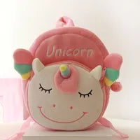 22x20cm Kawaii Unicorn Backpack with Hairball Soft Plush Kindergarten Schoolbags Kids Girls Book Bag Fluffy Anmial Backpack