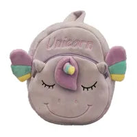 22x20cm Kawaii Unicorn Backpack with Hairball Soft Plush Kindergarten Schoolbags Kids Girls Book Bag Fluffy Anmial Backpack