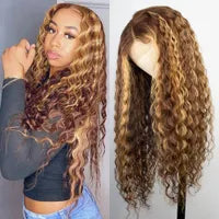 30 Inch Brazilian Loose Deep Wave 360 Lace Front Human Hair Wigs 13x4 Synthetic Curly Wig for Black Women