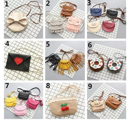 Cute Kids Coin Purse Little Girls Rabbit Messenger Bags Baby Girls Cat Messenger Bags Animal Fashion Decoration Bags Gifts