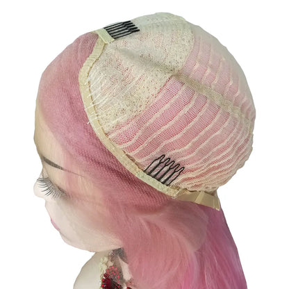 Brazilian 13x4 Blonde Ombre Blue Lace Front Wigs For Women Body Wave Short Simulation Human Hair Wig HD Lace Frontal Wig