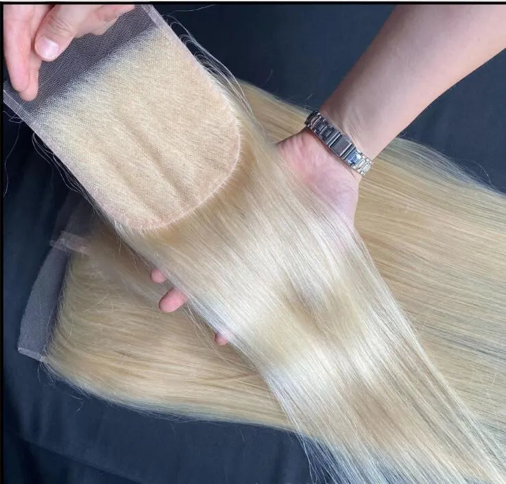 613 Lace Closure 18 20 inch 4x4 5x5 Closure Only Virgin 100% Human Hair Brazilian Straight Pre Plucked
