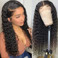 30 Inch Brazilian Loose Deep Wave 360 Lace Front Human Hair Wigs 13x4 Synthetic Curly Wig for Black Women