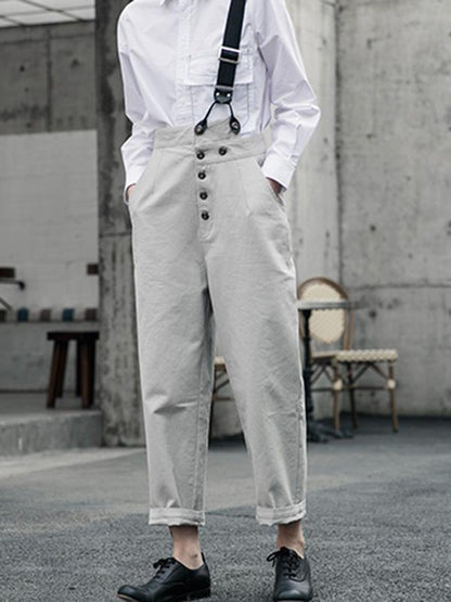 xakxx Vintage One-Shoulder Multi-Buckle Jumpsuit