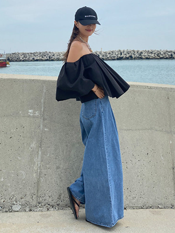 xakxx Urban Blue Wide Leg Jean Pants