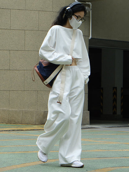 xakxx Casual Wide Leg Loose Solid Color Pants