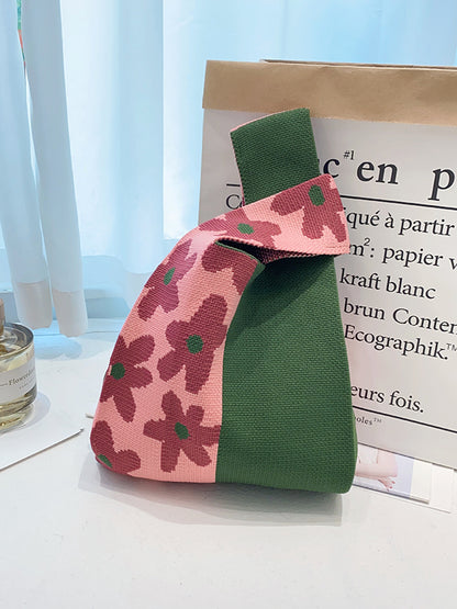 xakxx Contrast Color Floral Bags Accessories Handbags
