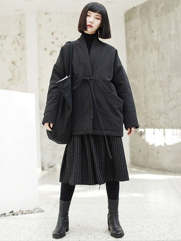 xakxx Original Solid Warm Cotton-Padded Coat