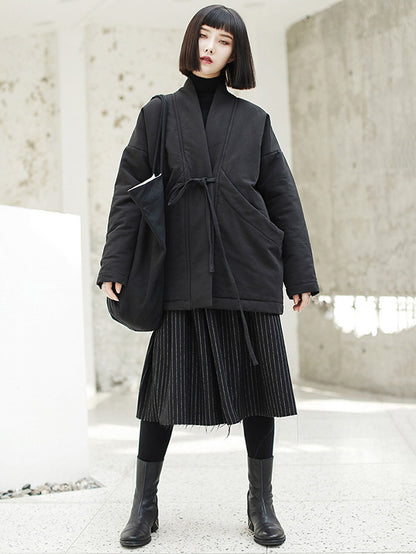 xakxx Original Solid Warm Cotton-Padded Coat