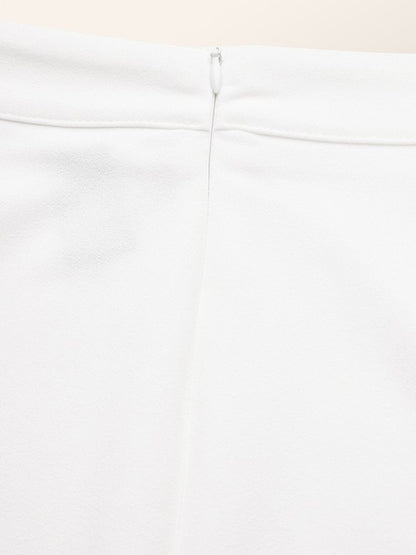 xakxx High Waisted Solid Color Zipper Skirts
