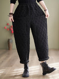 xakxx Harem Pants High Waisted Elasticity Quilted Split-Joint Pants Trousers