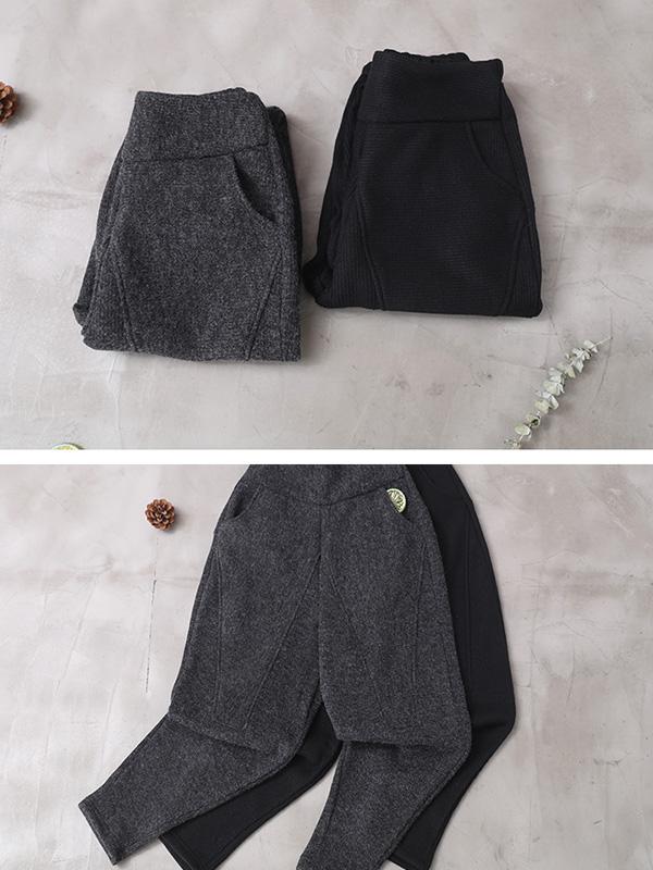 xakxx Loose Stitching Velvet Thickening Pants