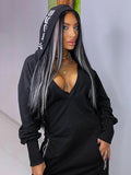 xakxx V-Neck Hollow Hooded Pocket Long Sleeve  Athletic Jumpsuit