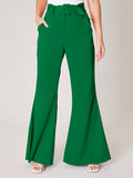 xakxx High Waisted Loose Solid Color Pants Trousers