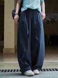 xakxx High Waisted Wide Leg Pleated Casual Pants Bottoms Trousers