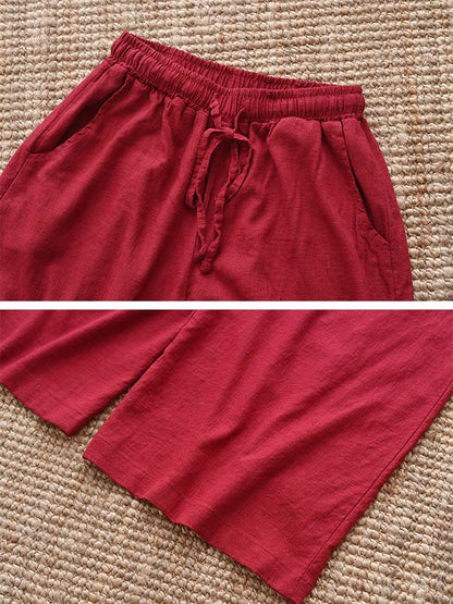 xakxx Vintage Linen Wide Leg Ramie Pants