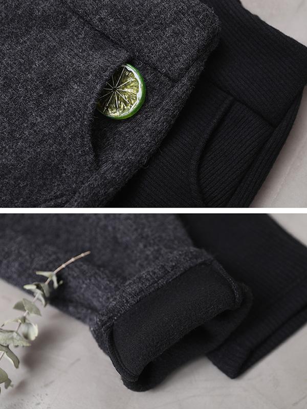 xakxx Loose Stitching Velvet Thickening Pants