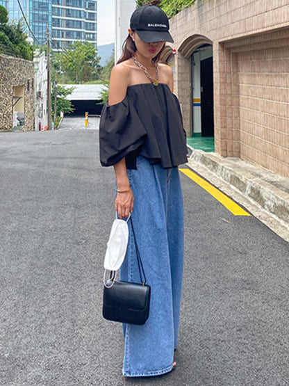 xakxx Urban Blue Wide Leg Jean Pants