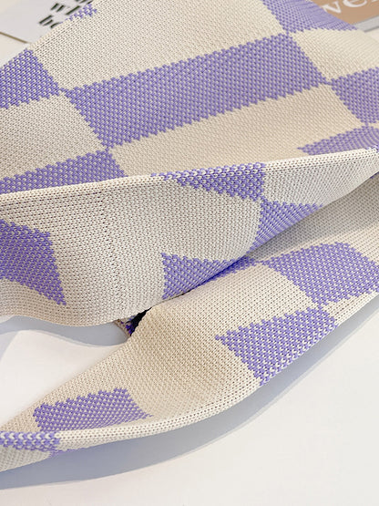 xakxx Contrast Color Letter Print Woven Bags Handbag