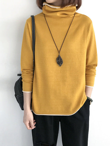 xakxx xakxx-Casual Loose 8 Colors High-Neck Long Sleeves Knitwear