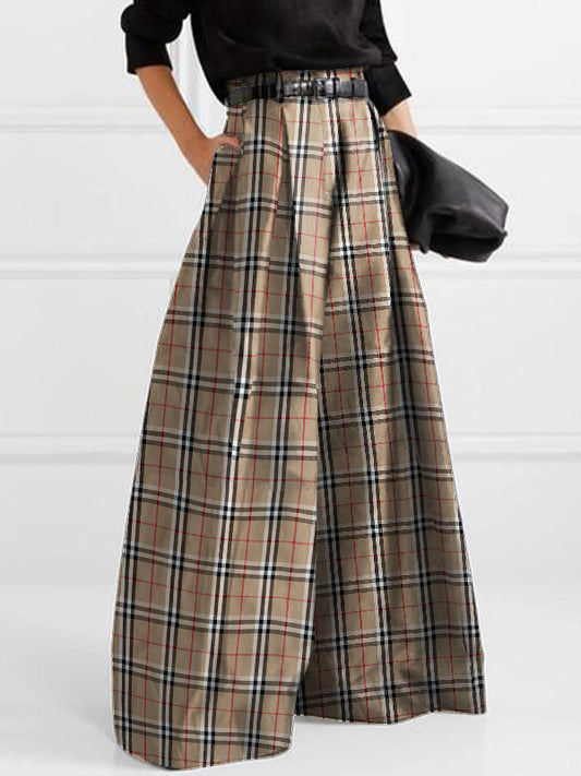xakxx Stylish Loose High Waisted Printed Wide Leg Pants