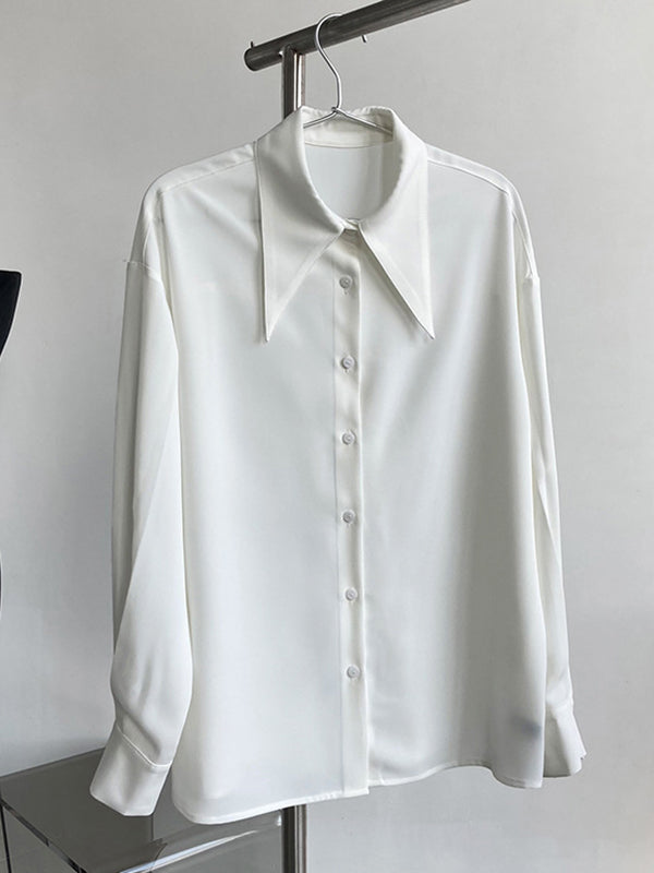 xakxx Stylish 3 Colors Solid Color Long Sleeves Blouse
