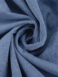 xakxx Long Sleeves Loose Split-Joint Tied Waist V-Neck Denim Mini Dresses