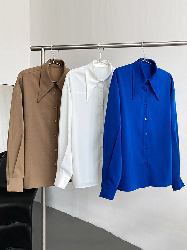 xakxx Stylish 3 Colors Solid Color Long Sleeves Blouse