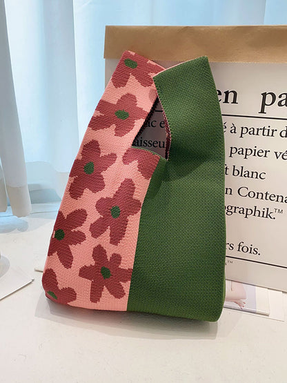 xakxx Contrast Color Floral Bags Accessories Handbags
